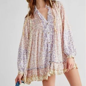 🍇Free People Lost in You Printed Tunic-Large-NWT